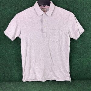 Relwen Pique Polo Shirt Mens Medium Gray Short Sleeve Pocket Classic Cotton